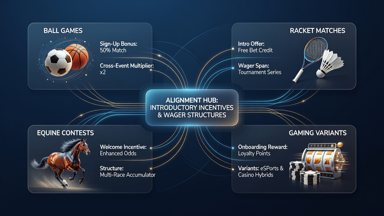 Bookmaker welcome bonus alignment across football, tennis, horse racing and casino games