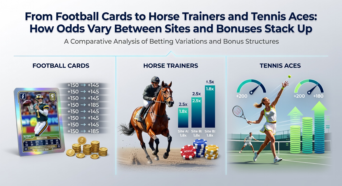 Collage showing yellow cards flying in a football match, a horse trainer leading a thoroughbred at the track, and a tennis player smashing an ace serve