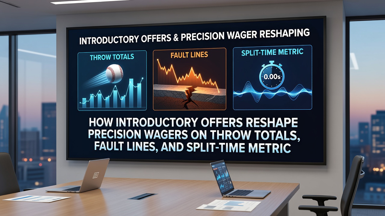 Live betting interface showing precision wagers on throw totals, fault lines, and split times with active promotional overlays
