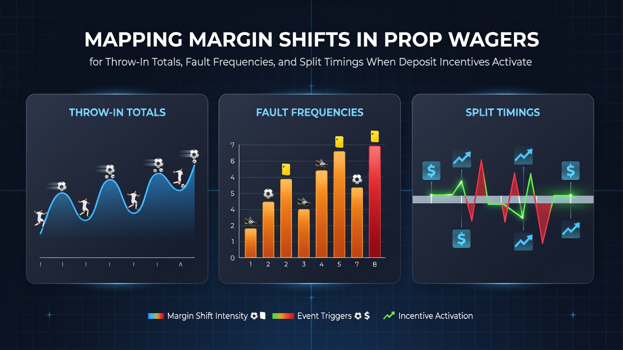 Chart showing margin fluctuations in prop bets for throw-ins, tennis faults, and horse racing splits during deposit bonus periods
