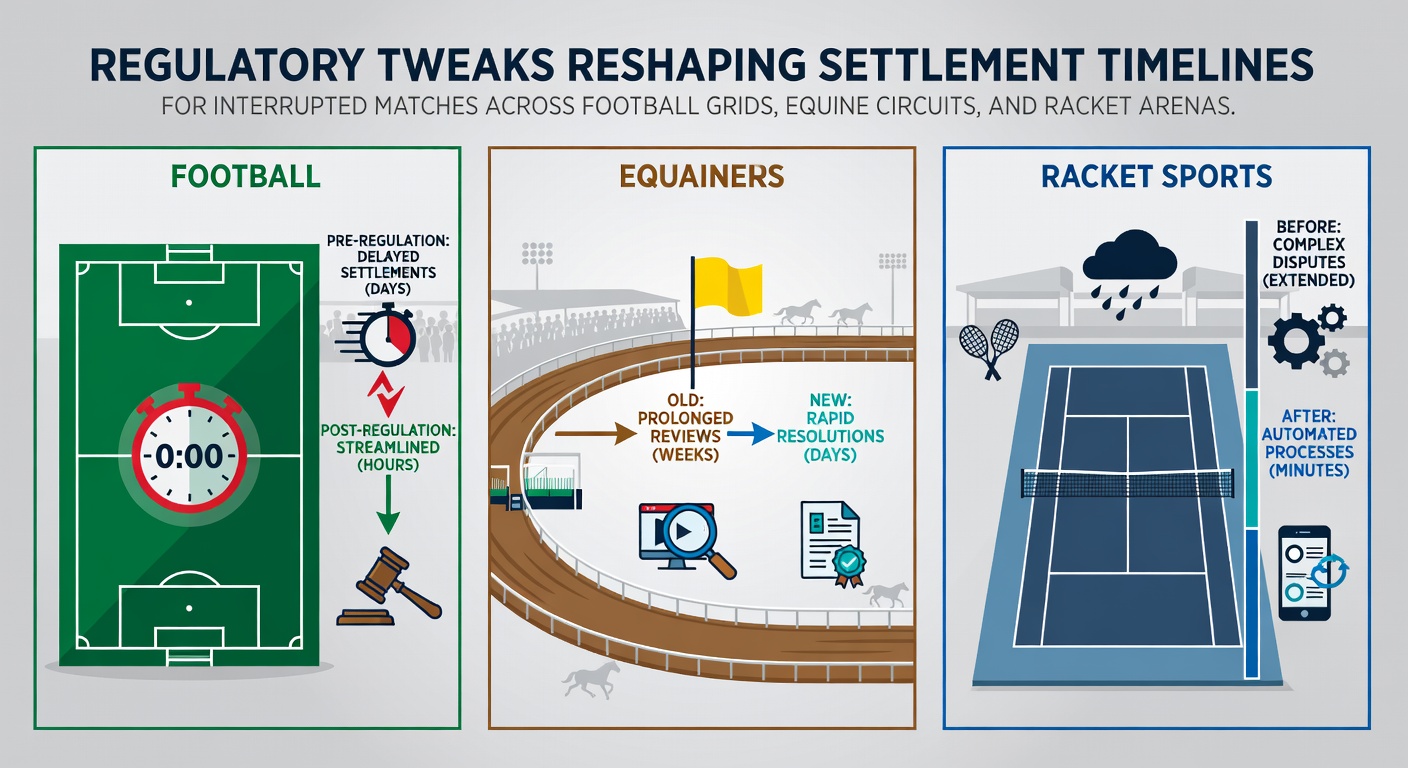 Regulatory adjustments impacting settlement procedures in football, horse racing, and tennis events