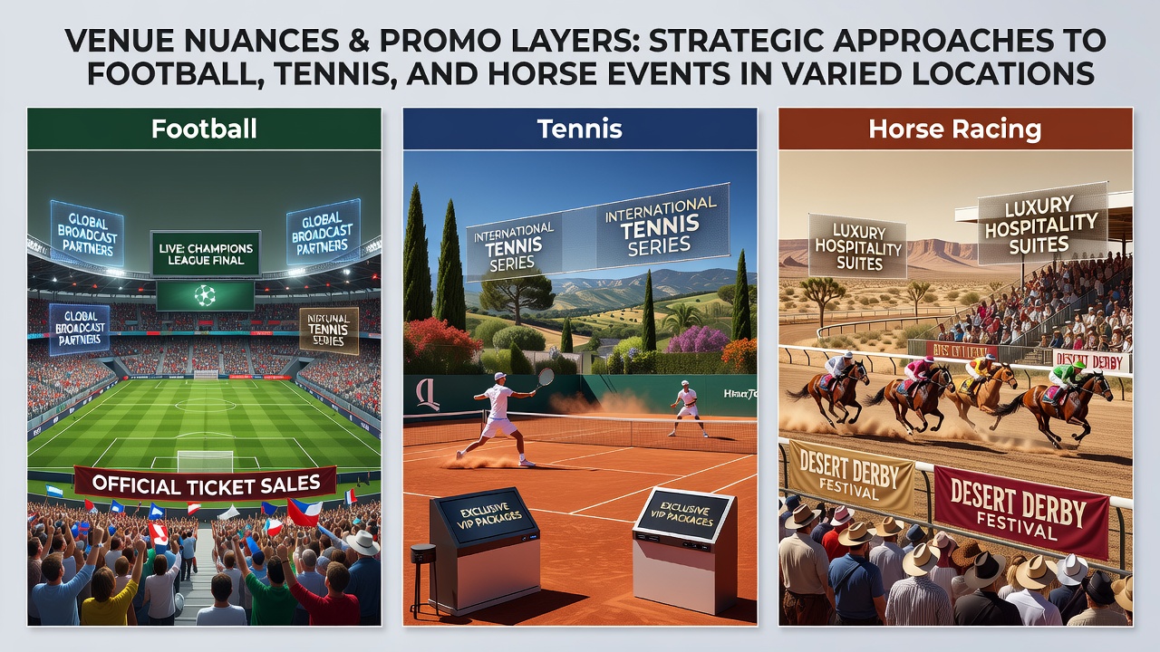 Strategic approaches to football tennis and horse events across different global venues with layered promotions