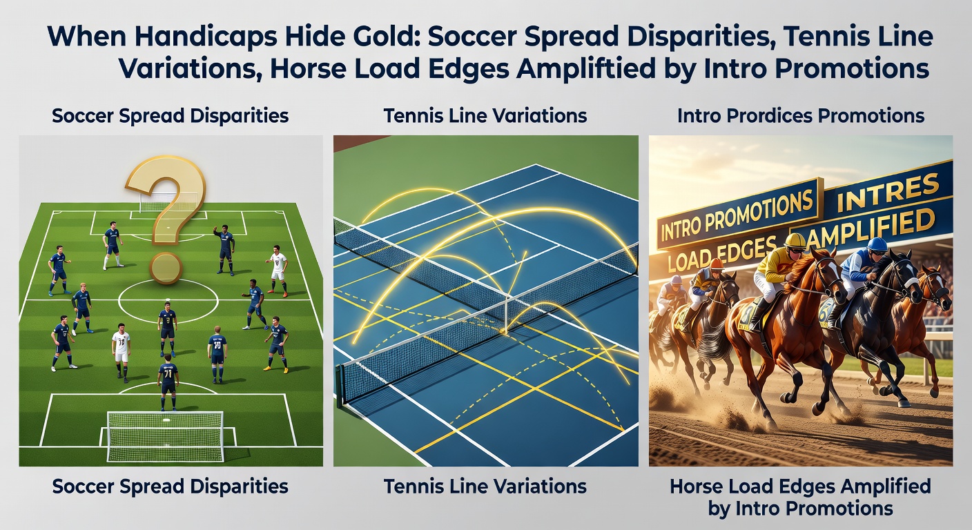 Chart illustrating bookmaker disparities in soccer handicap lines across major leagues