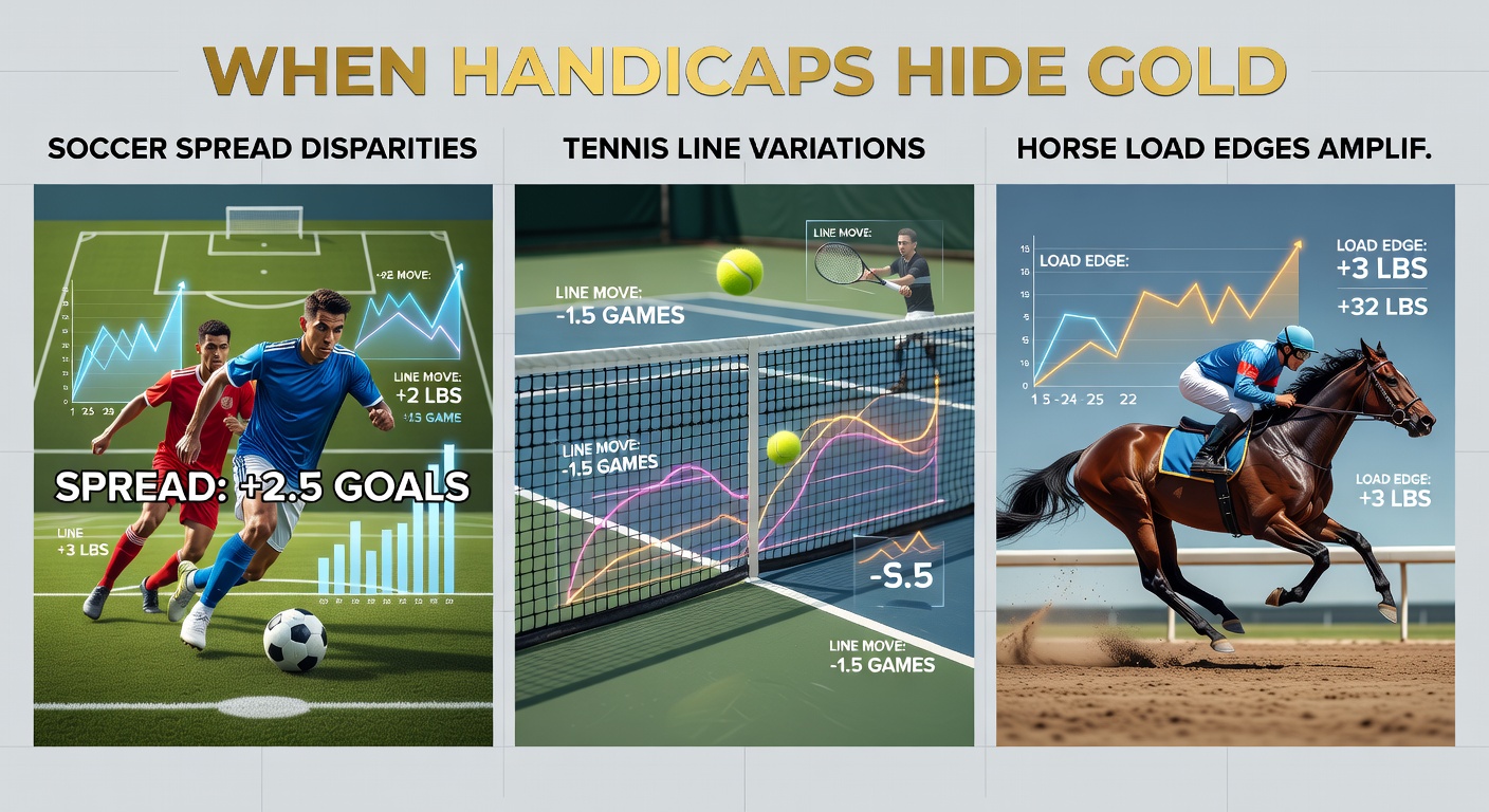 Visual comparison of tennis handicap lines across bookmakers during a Grand Slam qualifier